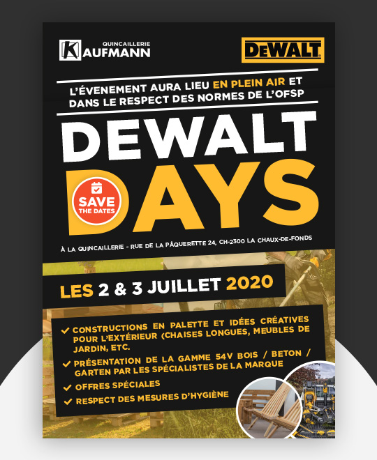 DEWALT DAYS - 2 & 3 juillet 2020