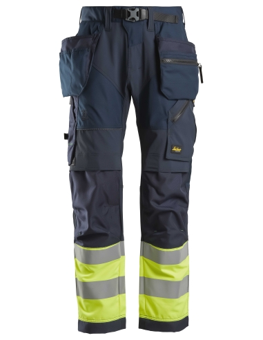 6931 - FLEXIWORK, PANTALON + AVEC POCHES HOLSTER, HAUTE VISIBILITÉ, CLASSE 1 SNICKERS WORKWEAR