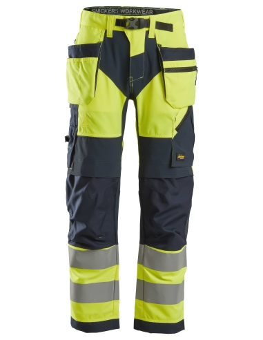 6932 - FLEXIWORK, PANTALON HAUTE VISIBILITÉ AVEC POCHES HOLSTER, CLASSE 2 SNICKERS WORKWEAR