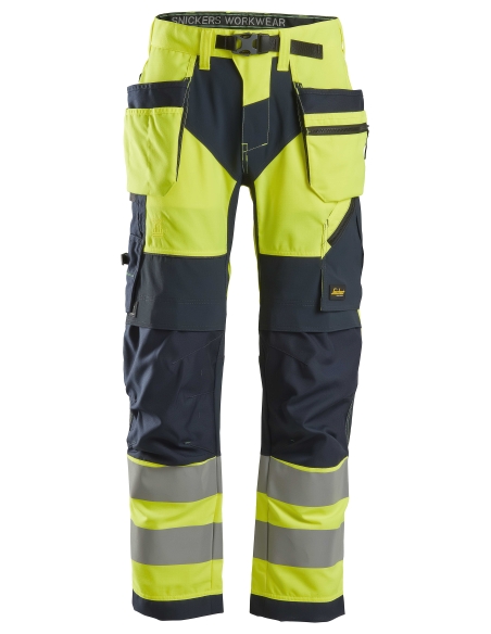 6932 - FLEXIWORK, PANTALON HAUTE VISIBILITÉ AVEC POCHES HOLSTER, CLASSE 2 SNICKERS WORKWEAR
