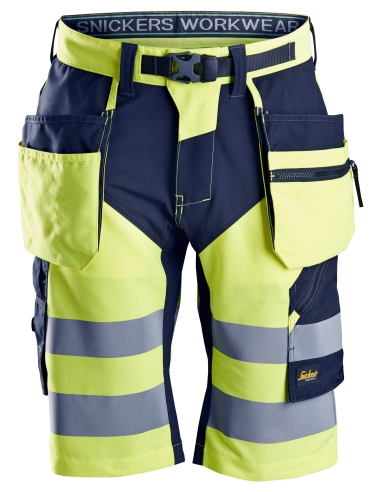 6933 - FLEXIWORK, SHORT+ HAUTE VISIBILITÉ AVEC POCHES HOLSTER, CLASSE 1 SNICKERS WORKWEAR