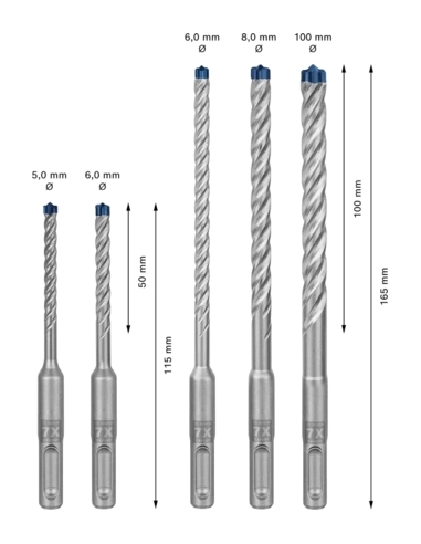 COFFRET DE 5 FORETS SDS PLUS-7X - BOSCH