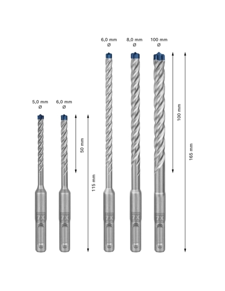 COFFRET DE 5 FORETS SDS PLUS-7X - BOSCH