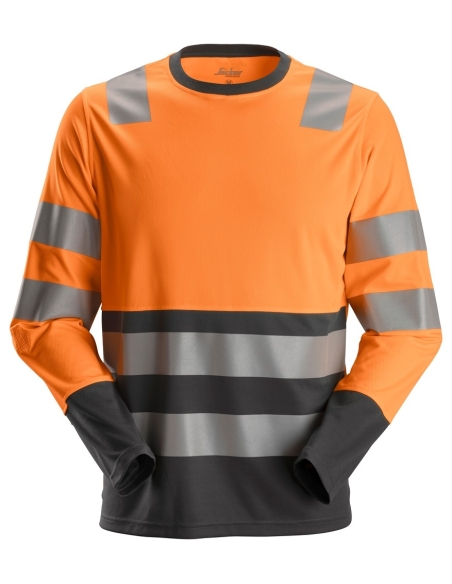 2433 - ALLROUNDWORK, T-SHIRT À MA NCHES LONGUES, HAUTE VISIBILITÉ, CLASSE 2 SNICKERS WORKWEAR