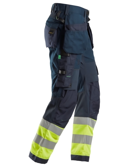 6931 - FLEXIWORK, PANTALON + AVEC POCHES HOLSTER, HAUTE VISIBILITÉ, CLASSE 1 SNICKERS WORKWEAR