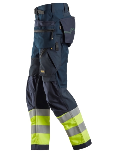 6931 - FLEXIWORK, PANTALON + AVEC POCHES HOLSTER, HAUTE VISIBILITÉ, CLASSE 1 SNICKERS WORKWEAR