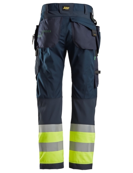 6931 - FLEXIWORK, PANTALON + AVEC POCHES HOLSTER, HAUTE VISIBILITÉ, CLASSE 1 SNICKERS WORKWEAR