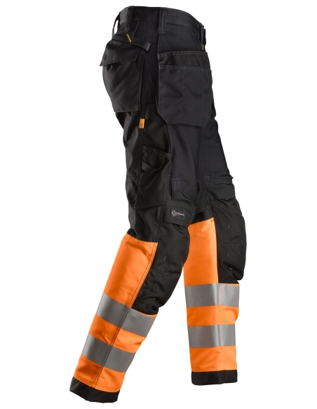 6233 - ALLROUNDWORK, PANTALON+ AVEC POCHES HOLSTER, HAUTE VISIBILITÉ, CLASSE 1 SNICKERS WORKWEAR