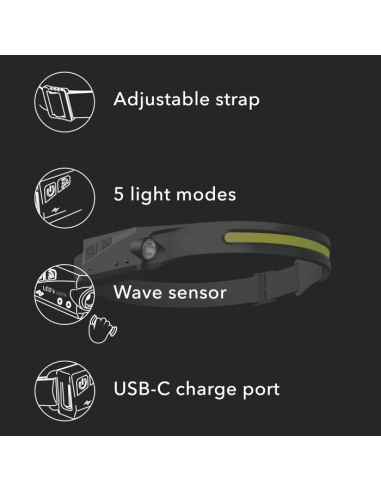 LAMPE FRONTALE 5W + 3W 300 LM - FORTIS