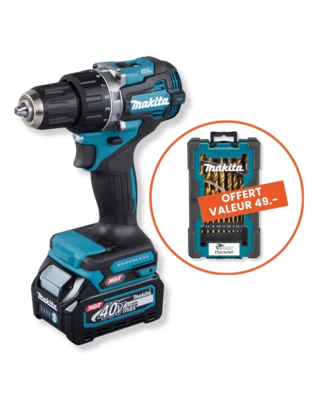 PERCEUSE VISSEUSE XGT + SET FORETS À MÉTAUX À QUEUE RONDE D-722235 OFFERT - MAKITA