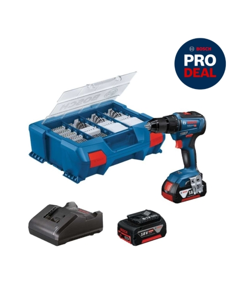 SET PERCEUSE-VISSEUSE 18V GSR 18V-55 + 2 ACCUS + 1 CHARGEUR + ACCESSOIRES - BOSCH