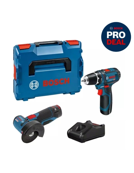 COMBI-KIT DE 2 OUTILS 12 V : GSR 12V-15 + GWS 12V-76 +2 BATTERIES 2,0 AH + GAL 12V-40 (L) PROFESSIONAL - BOSCH