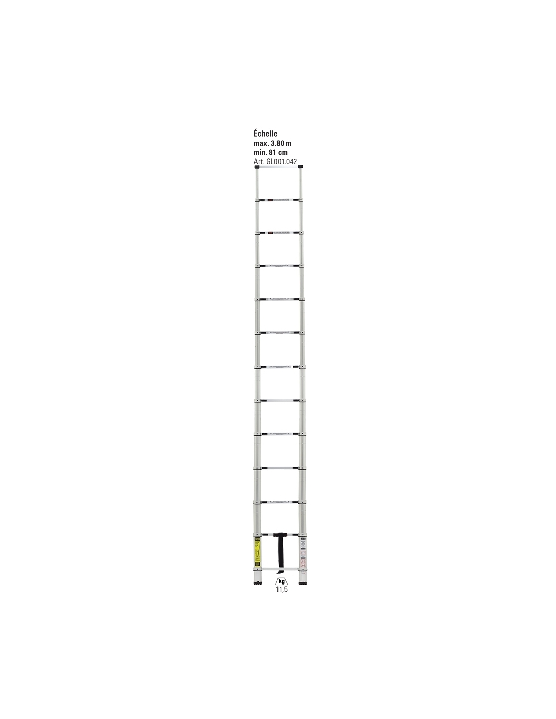 ECHELLE TÉLÉSCOPIQUE XTEND + CLIMB HAUTEUR MAX 3,8 M - Échelles,  échafaudages, ponts roulants