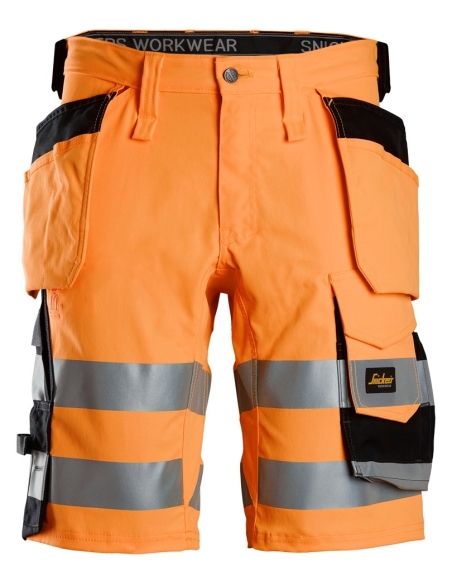 6135 - SHORT EN TISSU EXTENSIBLE AVEC POCHES HOLSTER HAUTE VISIBILITÉ, CLASSE 1 SNICKERS WORKWEAR