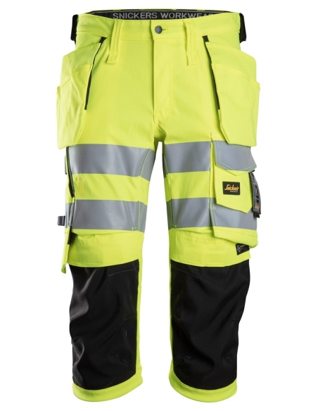 6138 - PANTACOURT EN TISSU EXTENSIBLE AVEC POCHES HOLSTER HAUTE VISIBILITÉ, CLASSE ½ SNICKERS WORKWEAR