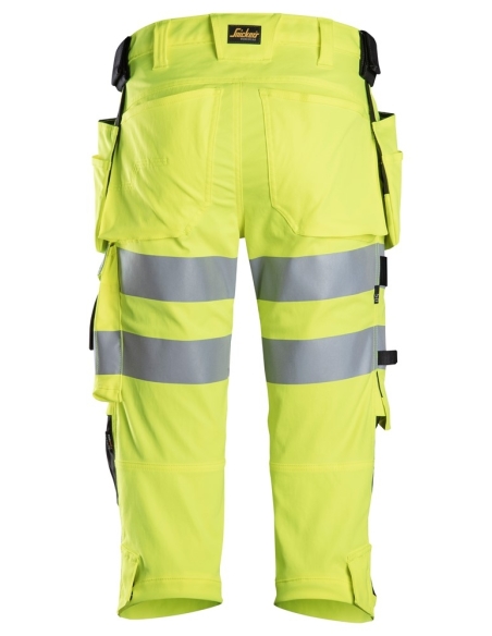 6138 - PANTACOURT EN TISSU EXTENSIBLE AVEC POCHES HOLSTER HAUTE VISIBILITÉ, CLASSE ½ SNICKERS WORKWEAR