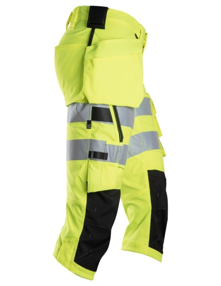 6138 - PANTACOURT EN TISSU EXTENSIBLE AVEC POCHES HOLSTER HAUTE VISIBILITÉ, CLASSE ½ SNICKERS WORKWEAR
