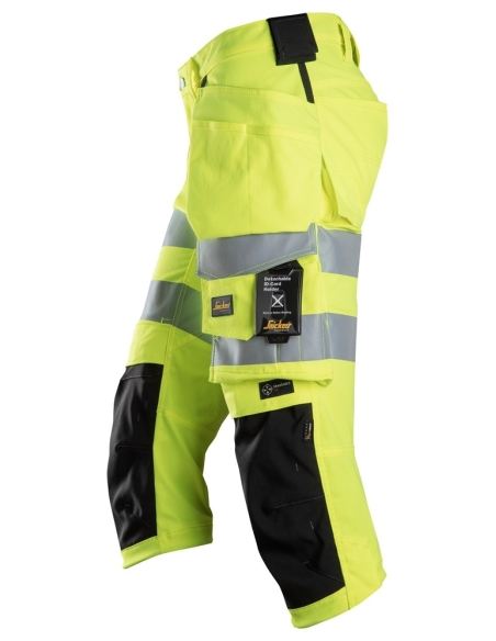 6138 - PANTACOURT EN TISSU EXTENSIBLE AVEC POCHES HOLSTER HAUTE VISIBILITÉ, CLASSE ½ SNICKERS WORKWEAR