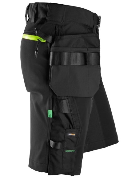 6140 - FLEXIWORK, SHORT EN TISSU EXTENSIBLE SOFTSHELL AVEC POCHES HOLSTER SNICKERS WORKWEAR
