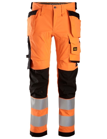 6243 - ALLROUNDWORK, PANTALON EN TISSU EXTENSIBLE AVEC POCHES HOLSTER, HAUTE VISIBILITÉ, CLASSE 2 SNICKERS WORKWEAR