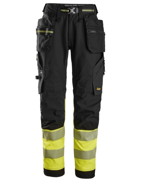 6934 - PANTALON DE TRAVAIL EN TISSU EXTENSIBLE AVEC POCHES HOLSTER HAUTE VISIBILITÉ, CLASSE 1 SNICKERS WORKWEAR
