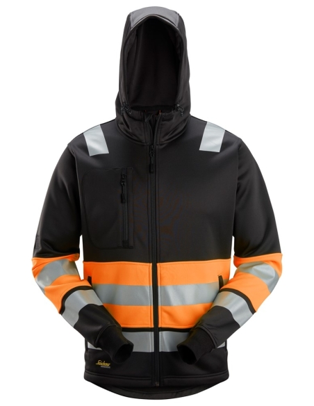 8038 - SWEAT À CAPUCHE AVEC FERMETURE À GLISSIÈRE, HAUTE VISIBILITÉ CLASSE 1 SNICKERS WORKWEAR