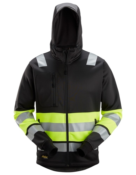 8038 - SWEAT À CAPUCHE AVEC FERMETURE À GLISSIÈRE, HAUTE VISIBILITÉ CLASSE 1 SNICKERS WORKWEAR