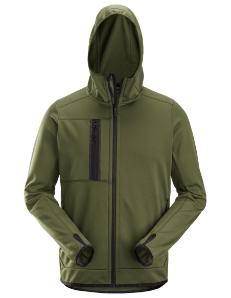 8058 - ALLROUNDWORK, SWEAT-SHIRT À CAPUCHE EN POLAIRE AVEC FERMETURE À GLISSIÈRE PLEINE LONGUEUR SNICKERS WORKWEAR