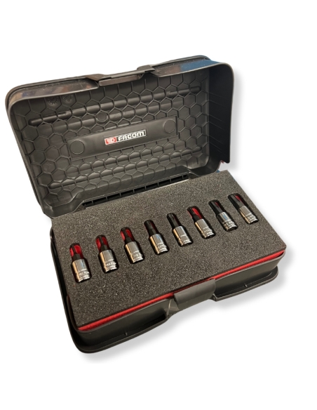 JEU DE 8 DOUILLES À EMBOUTS DE 2 À 8 MM OGV GRIP HEXAGONAL MÉTRIQUE DE 1/4" - FACOM