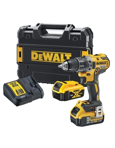 PERCEUSE-VISSEUSE COMPACT 18V-LI-ION + 2 ACCUS 5.0 AH + CHARGEUR SIMPLE - DEWALT