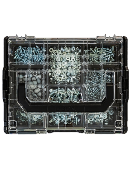 BOX DE RANGEMENT 102 TRANSPARENT ET NOIR- L-BOXX