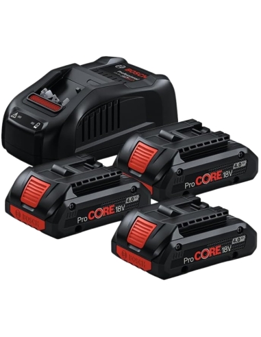 PACK DE 3 BATTERIES 18V 4 AH + 1 CHARGEUR GAL 18V 40 - BOSCH