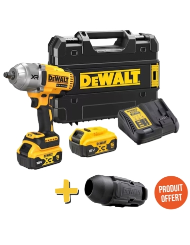 BOULONNEUSE 1/2" XR 18V 5 AH LI-ION BRUSHLESS 1396 NM + 2 BATTERIES + 1 CHARGEUR - DEWALT