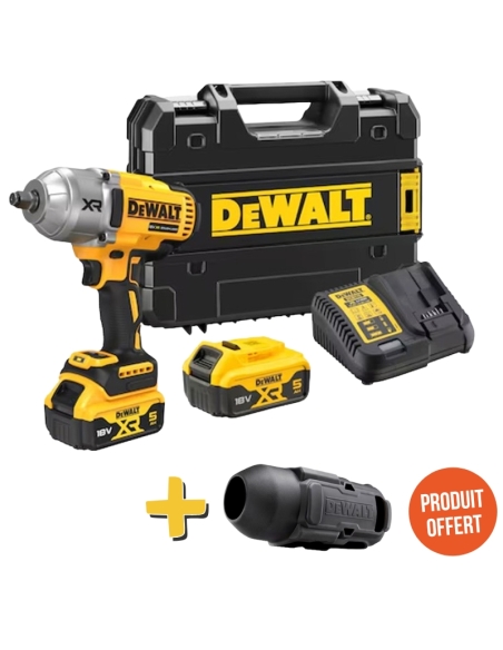 BOULONNEUSE 1/2" XR 18V 5 AH LI-ION BRUSHLESS 1396 NM + 2 BATTERIES + 1 CHARGEUR - DEWALT
