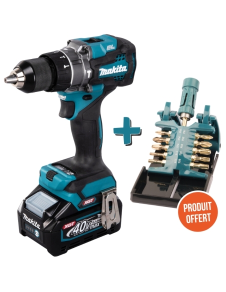 PERCEUSE FRAPPEUSE XGT HP001GM201 + 11 EMBOUTS DE VISSAGE IMPACT GOLD OFFERTS - MAKITA