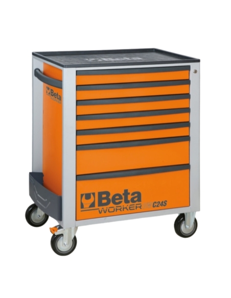 SERVANTE MOBILE D’ATELIER ORANGE À 7 TIROIRS, AVEC COMPOSITION DE 240 OUTILS - BETA