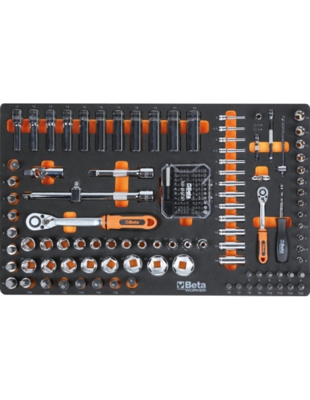 SERVANTE MOBILE D’ATELIER ORANGE À 7 TIROIRS, AVEC COMPOSITION DE 240 OUTILS - BETA