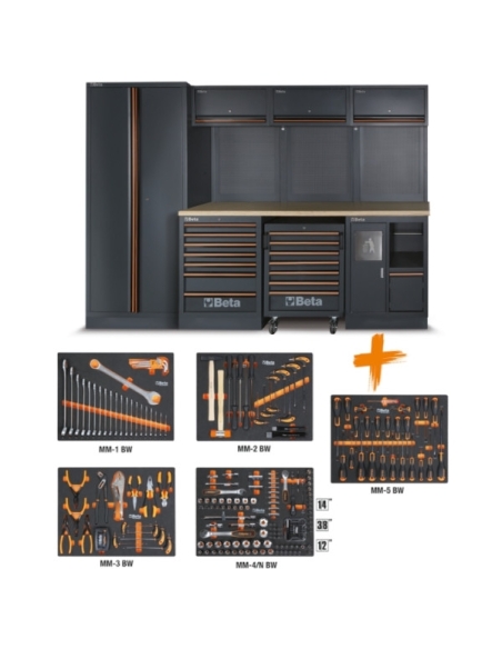 COMBINAISON D'AMEUBLEMENT D'ATELIER C45PRO 2.0, COMPRENANT 268 OUTILS - BETA