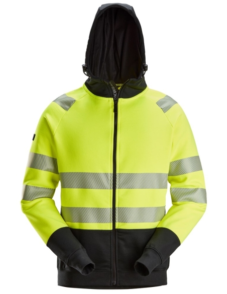 2839 - SWEAT À CAPUCHE HAUTE VISIBILITÉ AVEC FERMETURE À GLISSIÈRE PLEINE LONGUEUR, CLASSE 2 SNICKERS WORKWEAR