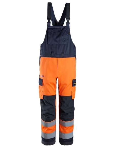 6064 - PROTECWORK, SALOPETTE À BRETELLES, HAUTE VISIBILITÉ ORANGE, CLASSE 2 SNICKERS WORKWEAR