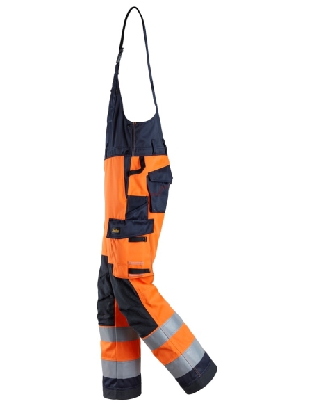 6064 - PROTECWORK, SALOPETTE À BRETELLES, HAUTE VISIBILITÉ ORANGE, CLASSE 2 SNICKERS WORKWEAR