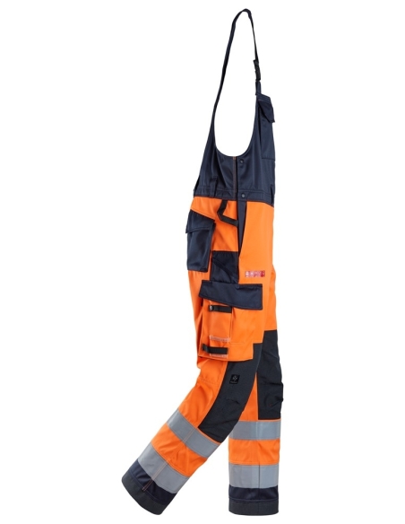 6064 - PROTECWORK, SALOPETTE À BRETELLES, HAUTE VISIBILITÉ ORANGE, CLASSE 2 SNICKERS WORKWEAR