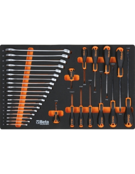 CHARIOT DE SERVICE D'ATELIER À 3 TIROIRS AVEC COMPOSITION 189 OUTILS - BETA