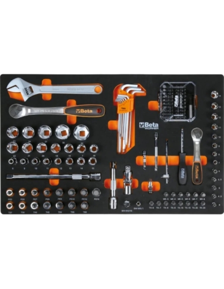 CHARIOT DE SERVICE D'ATELIER À 3 TIROIRS AVEC COMPOSITION 189 OUTILS - BETA