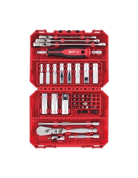 SET DE CLIQUET ¼″, CLÉS MIXTES & DOUILLES LONGUES - MILWAUKEE