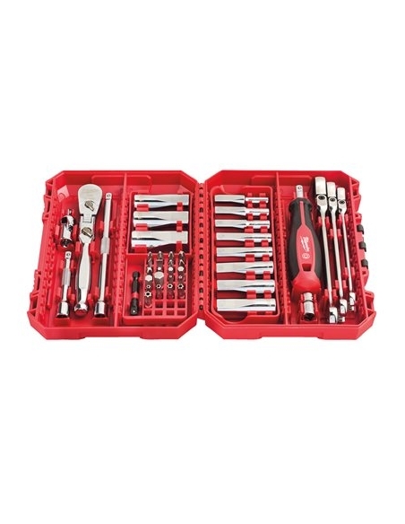 SET DE CLIQUET ¼″, CLÉS MIXTES & DOUILLES LONGUES - MILWAUKEE