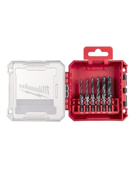 SET 6 FORETS TARAUDEURS COMBINÉS HSS-G 1/4" EN COFFRET - MILWAUKEE