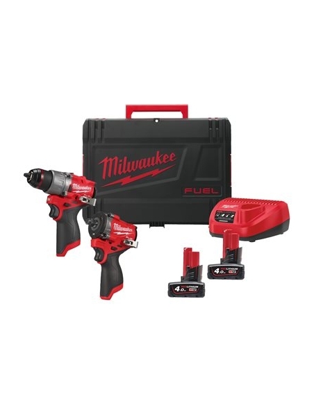 SET VISSEUSE + BOULONNEUSE + 2X ACCUS 12 5 AH M12FPP2X2-402X M12 FUEL - MILWAUKEE