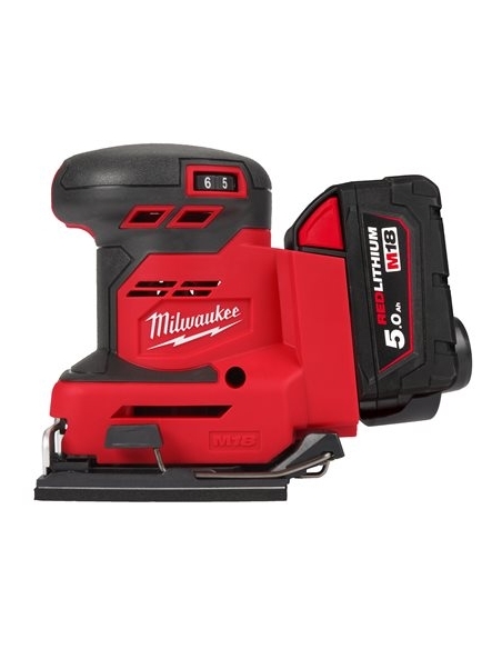 PONCEUSE VIBRANTE ¼” FEUILLE M18™ BQSS-502B + 2X BATTERIES 5.0 AH + CHARGEUR M12-M18 - MILWAUKEE