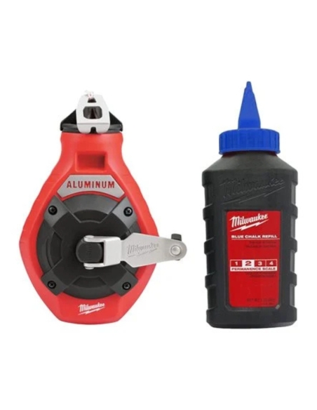 CORDEAU A TRACER AVEC CRAIE BLEUE LIGNE FINE, 30 M + RECHARGE BLEUE - MILWAUKEE